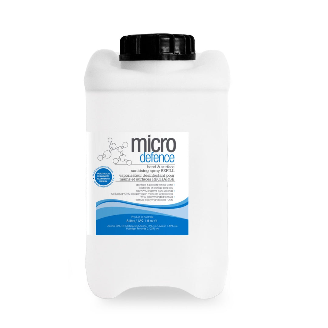 Micro Defence Hand & Surface Sanitising Spray Refill 5lt