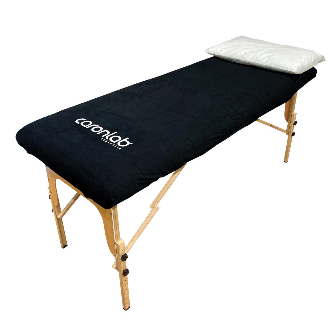 Caronlab Washable Fitted Bed Cover Black
