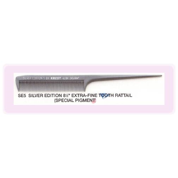 Krest Silver Edition Fine Plastic Tail Comb