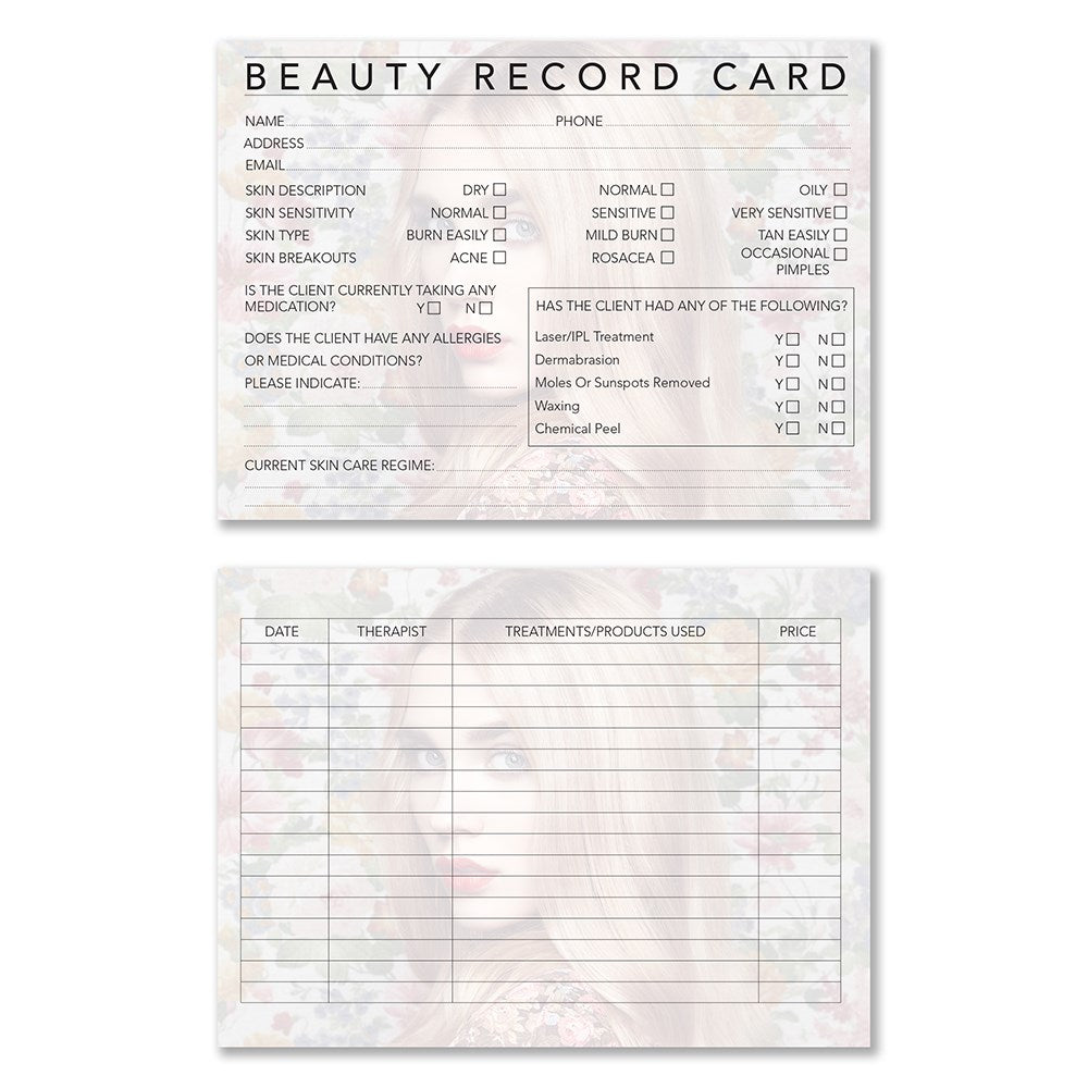 Salon Service & Record Cards 100pk
