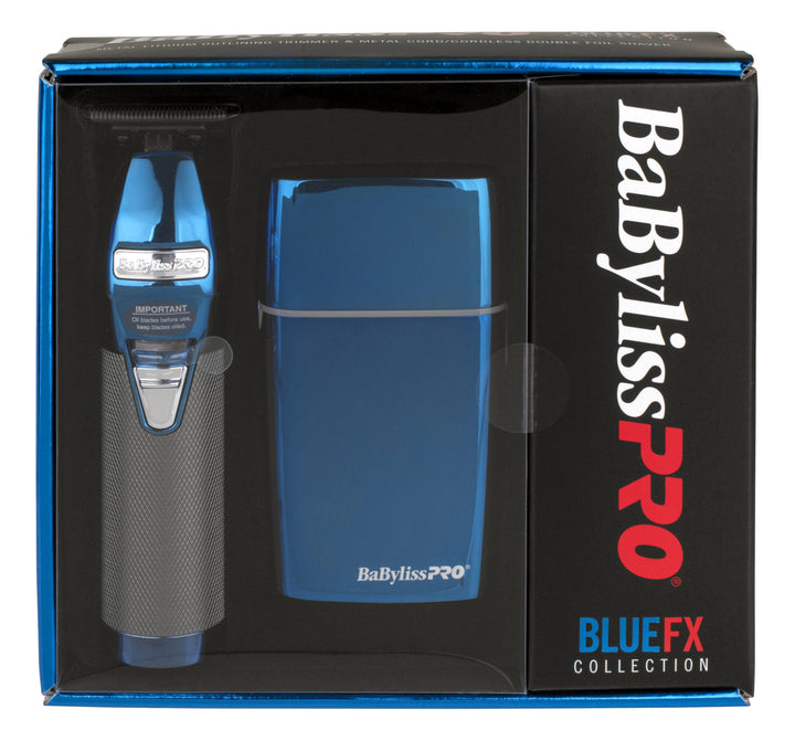 BaBylissPRO Blue Chrome Foil Shaver & Outliner Trimmer Pack