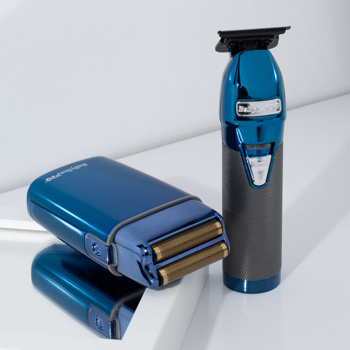 BaBylissPRO Blue Chrome Foil Shaver & Outliner Trimmer Pack